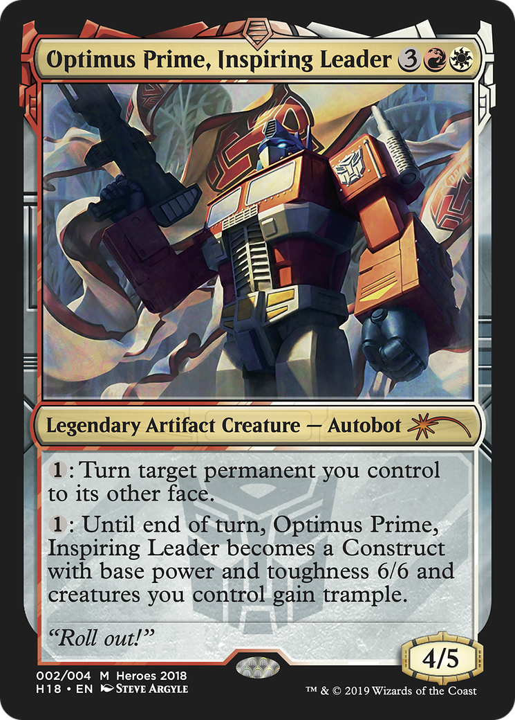 Optimus Prime, Inspiring Leader Card Image