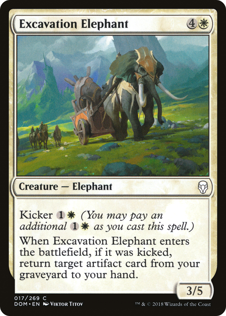 Excavation Elephant Card Image