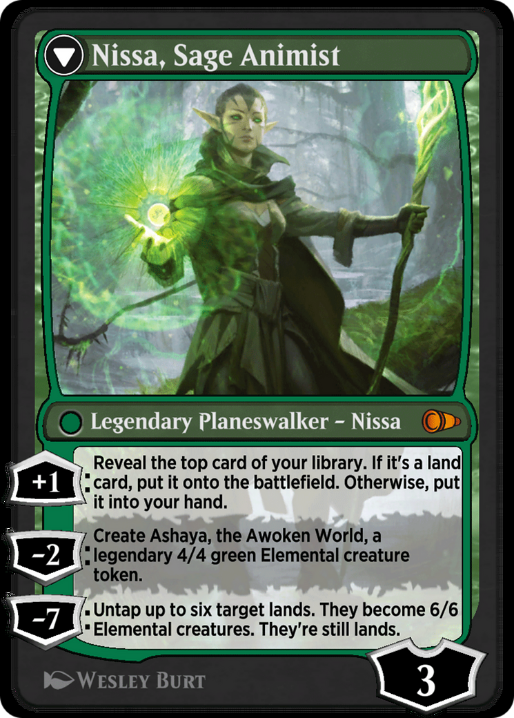 Nissa, Vastwood Seer // Nissa, Sage Animist Card Image