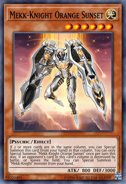 Mekk-Knight Orange Sunset Card Image