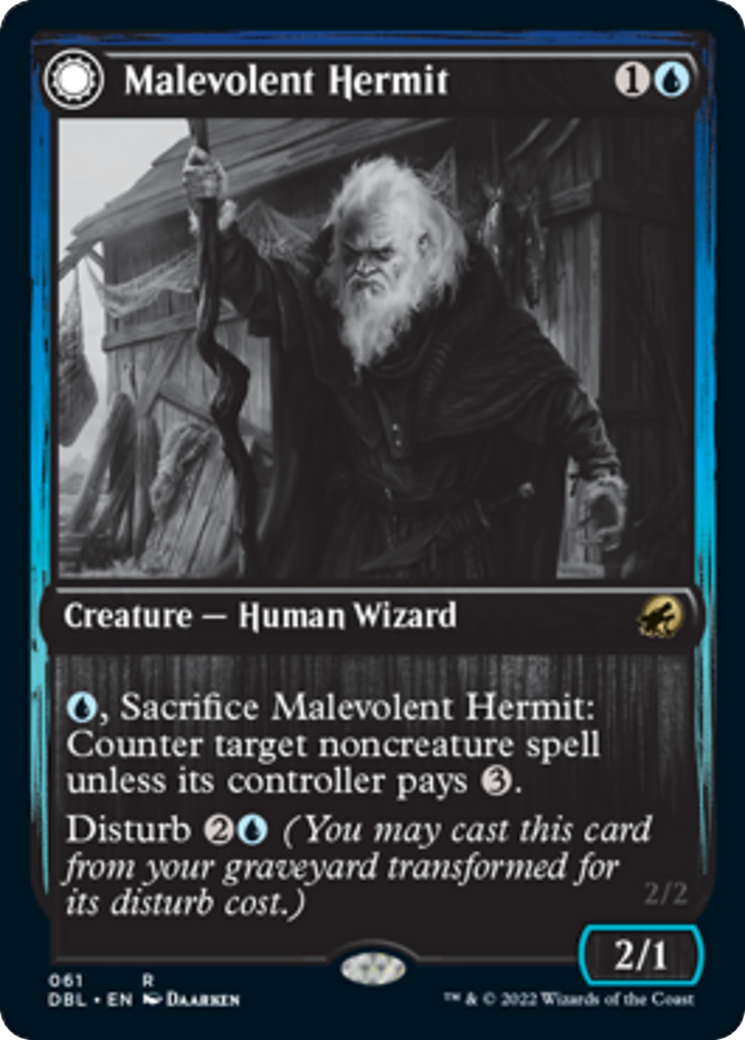 Malevolent Hermit // Benevolent Geist Card Image