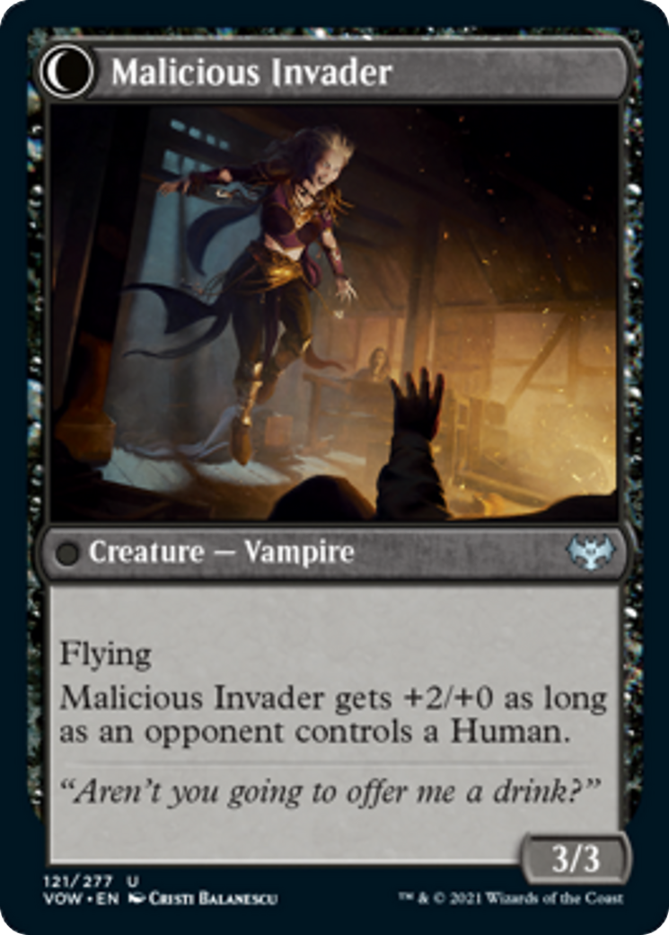 Innocent Traveler // Malicious Invader Card Image