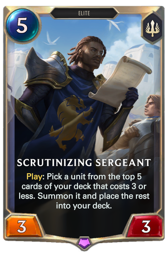 Scrutinizing Sergeant Card Image