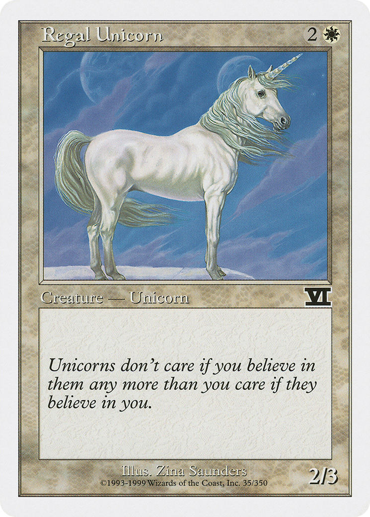 Regal Unicorn Card Image