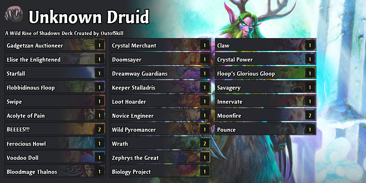 Infinite Copy OTK Druid Rise of Shadows Hearthstone Decks Out