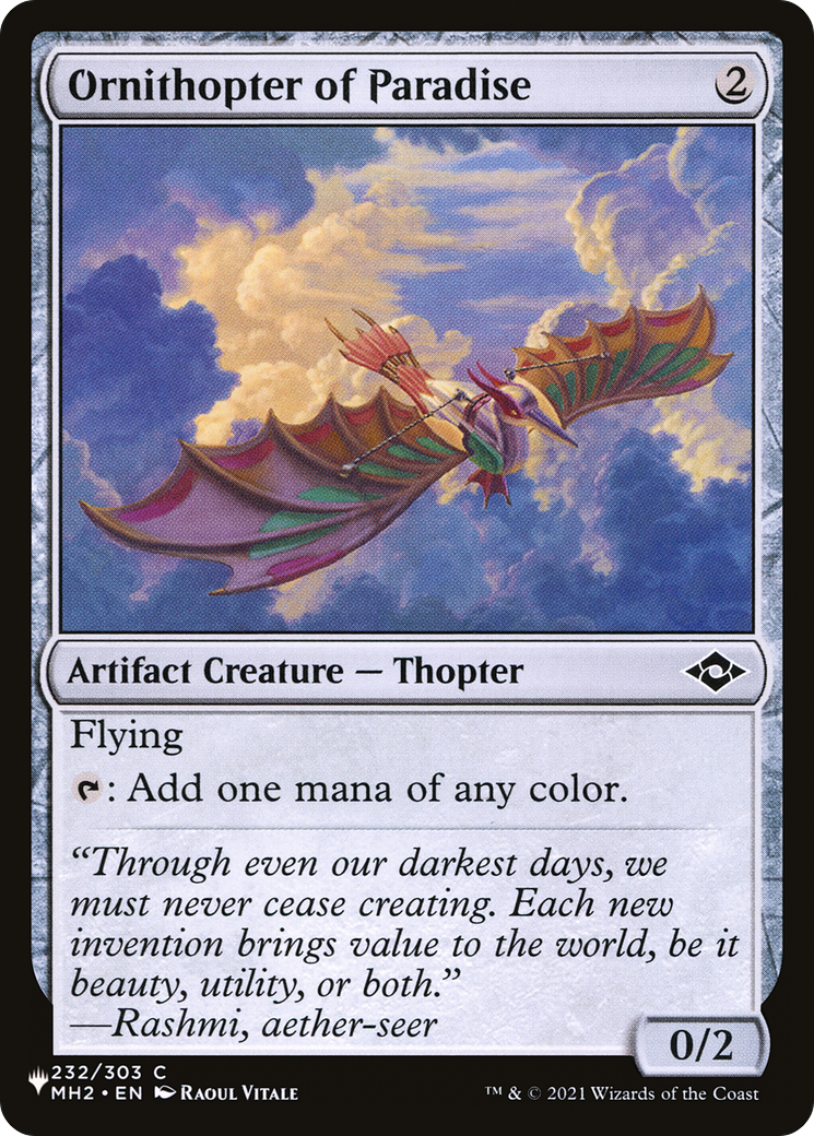 Ornithopter of Paradise Card Image