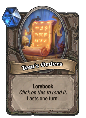Tom's Orders Card Image
