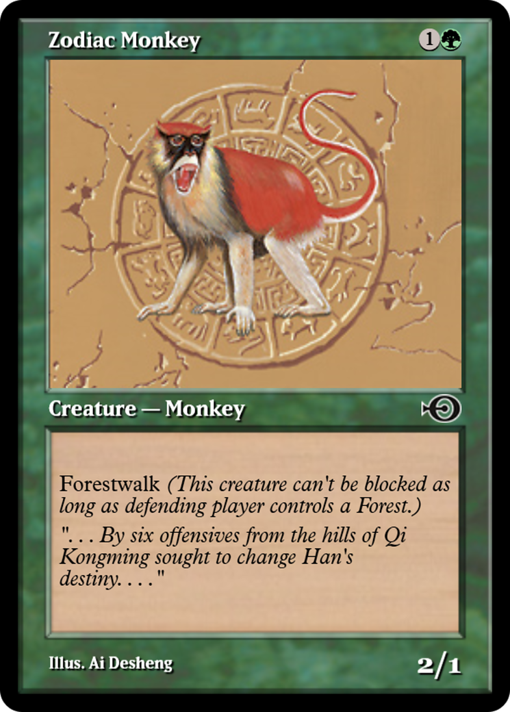 Zodiac Monkey Card Image