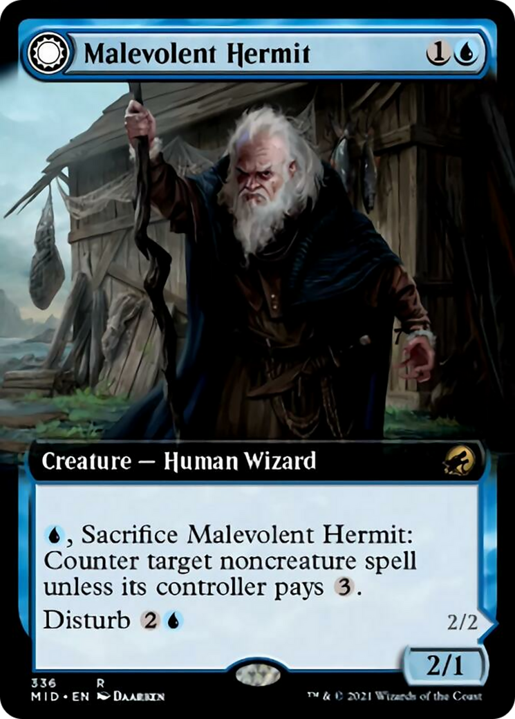 Malevolent Hermit // Benevolent Geist Card Image
