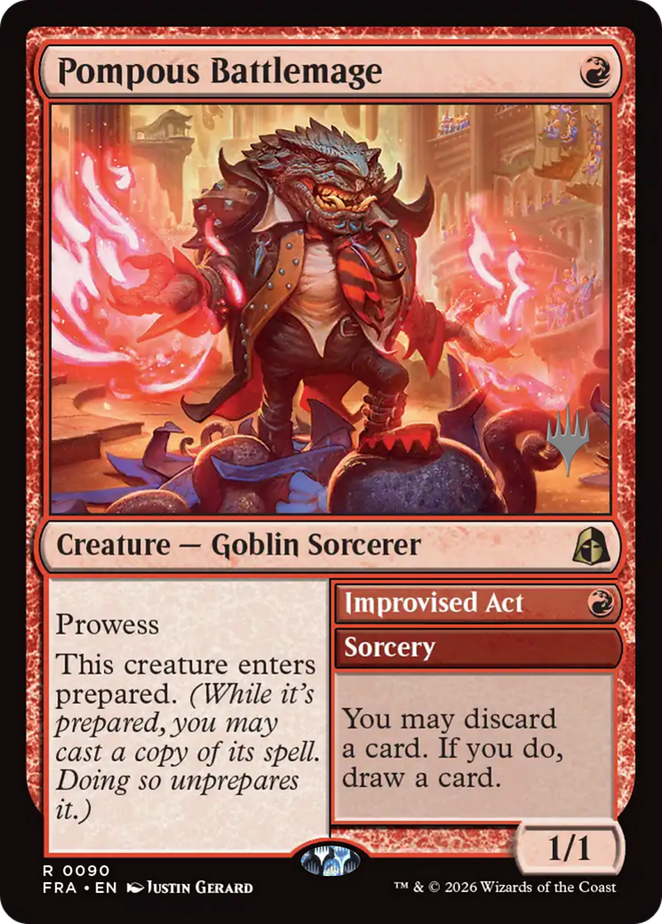 Pompous Battlemage // Improvised Act Card Image