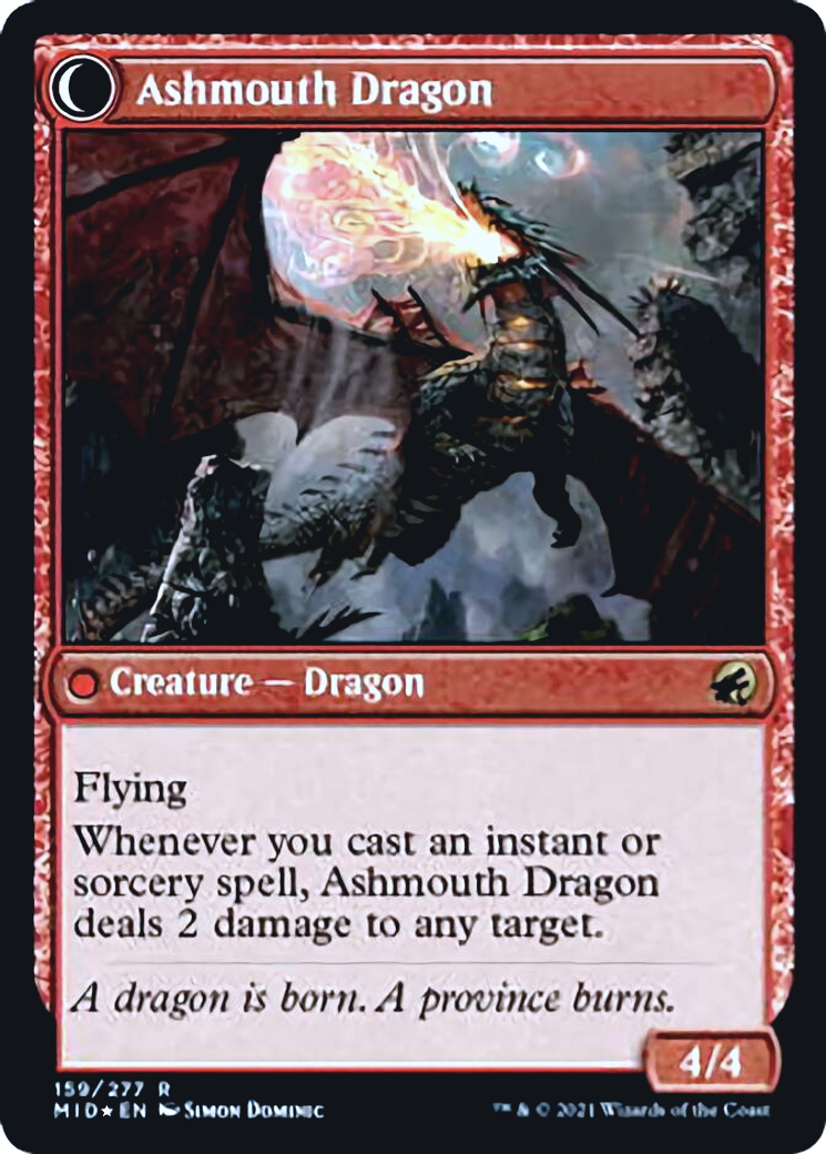 Smoldering Egg // Ashmouth Dragon Card Image