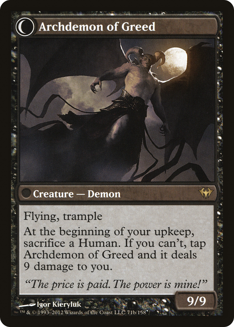 Ravenous Demon // Archdemon of Greed Card Image