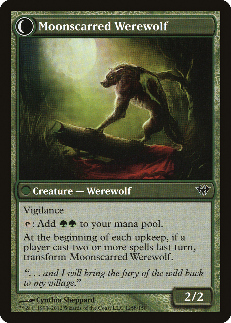 Scorned Villager // Moonscarred Werewolf Card Image
