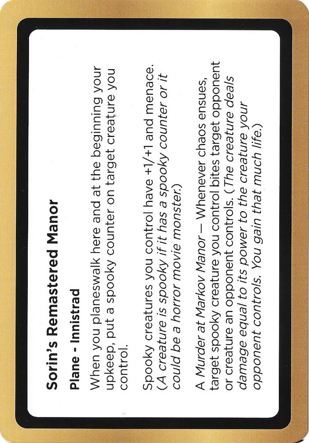 Sorin's Remastered Manor Card Image