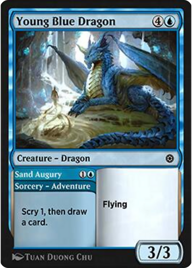 Young Blue Dragon // Sand Augury Card Image