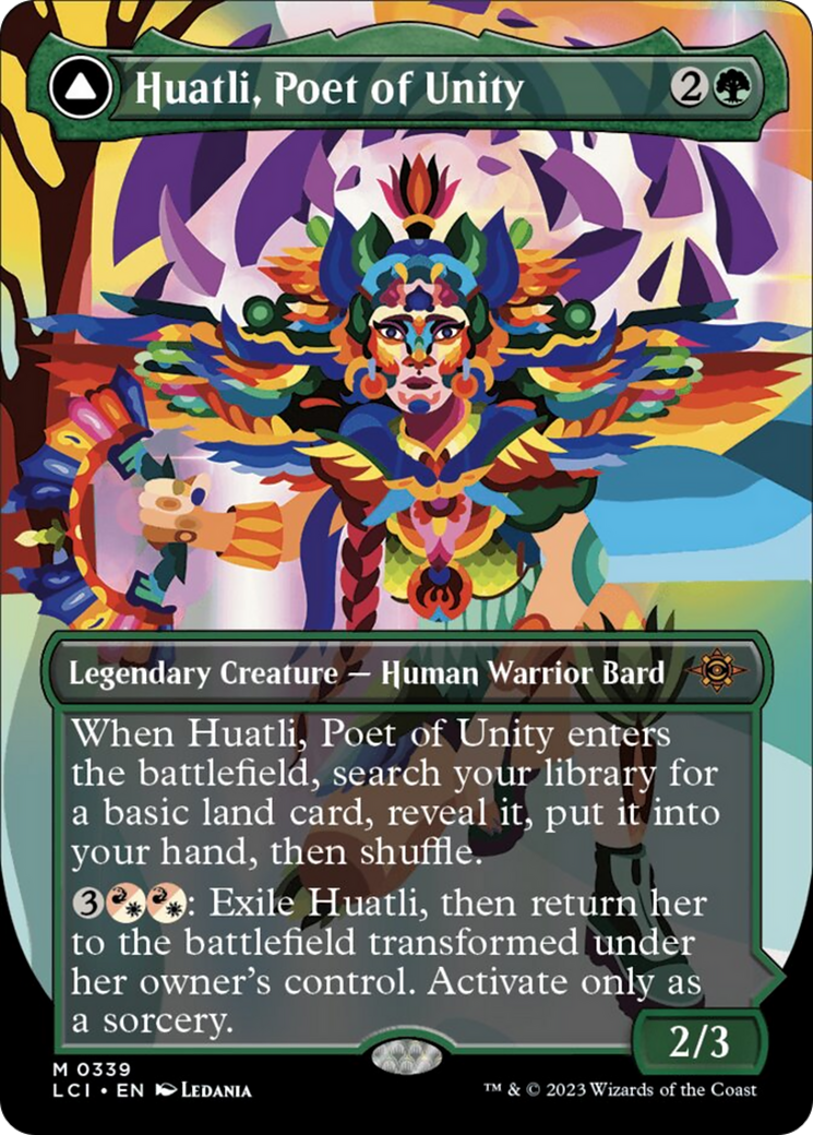 Huatli, Poet of Unity // Roar of the Fifth People Card Image