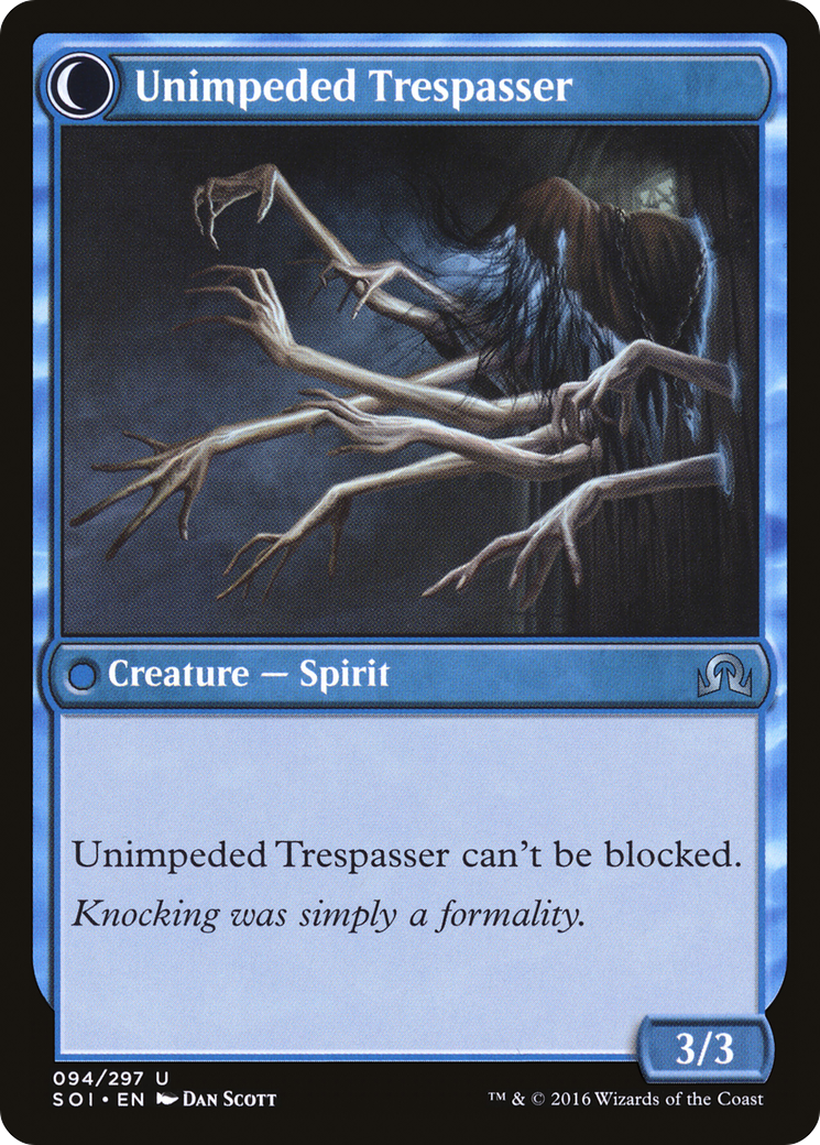 Uninvited Geist // Unimpeded Trespasser Card Image