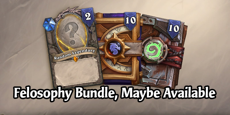 Get Two Scholomance Legendaries and 20 Non-Scholomance Card Packs for 20 Bucks in the Felosophy Bundle!