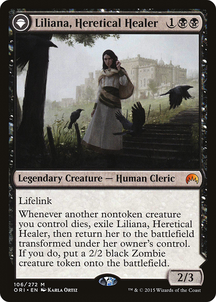 Liliana, Heretical Healer // Liliana, Defiant Necromancer Card Image