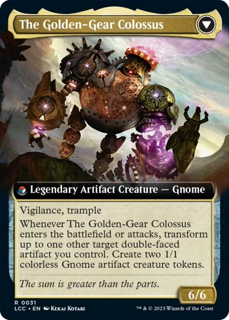 Tetzin, Gnome Champion // The Golden-Gear Colossus Card Image