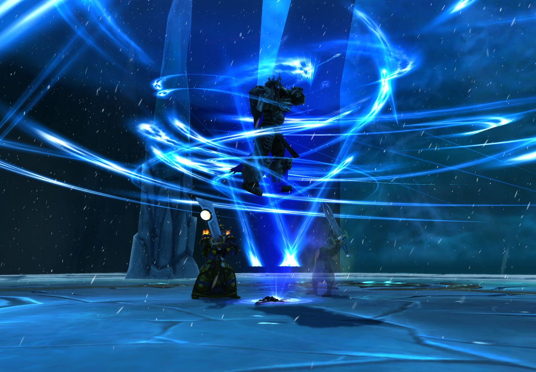 Image of a player fighting The Lich King in Icecrown Citadel.