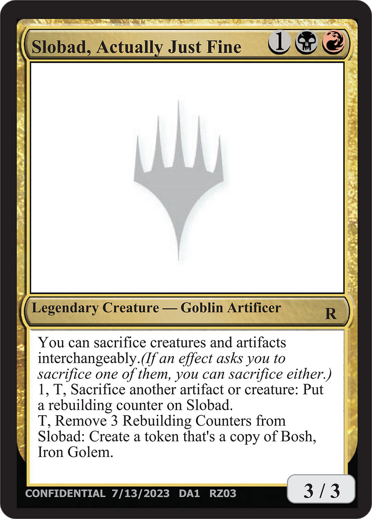 Slobad, Actually Just Fine Card Image