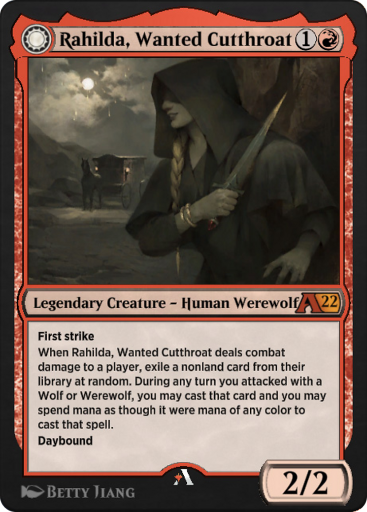 Rahilda, Wanted Cutthroat // Rahilda, Feral Outlaw Card Image