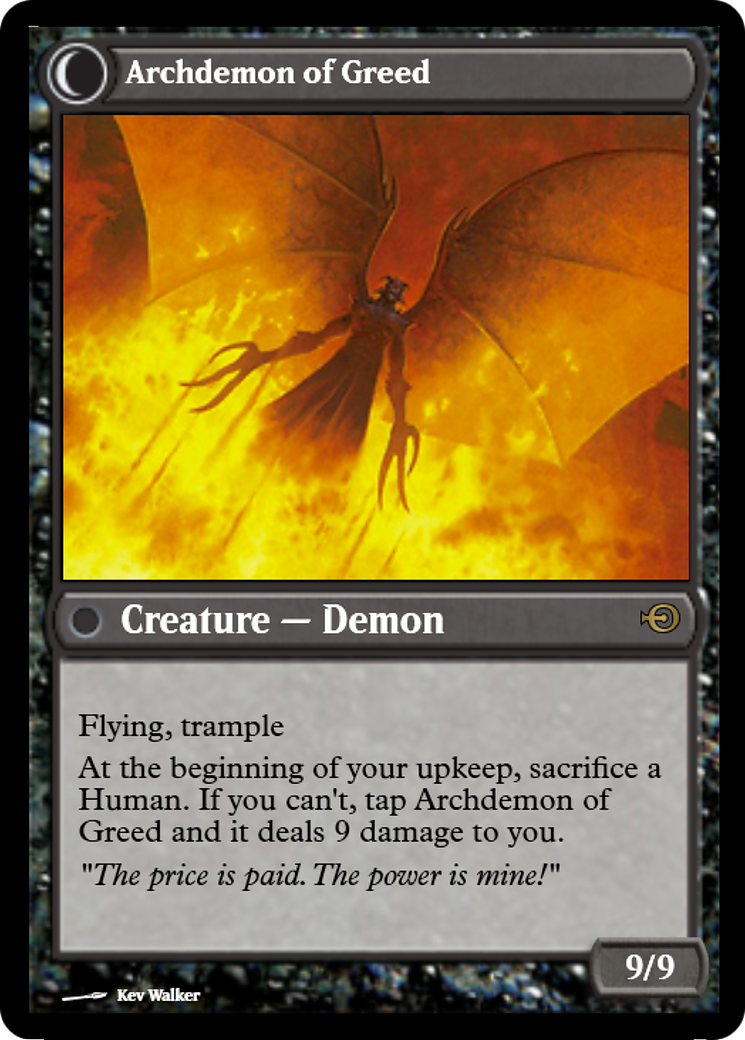 Ravenous Demon // Archdemon of Greed Card Image