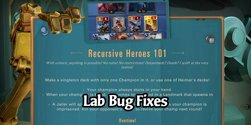 Runeterra's New Lab, Recursive Heroes 101, Receives Bug Fixes