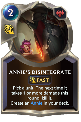 Annie's Disintegrate Card Image