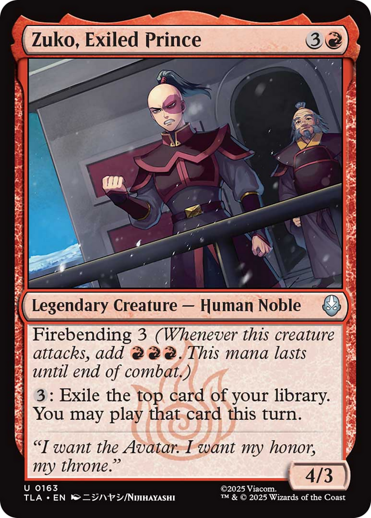 Zuko, Exiled Prince Card Image