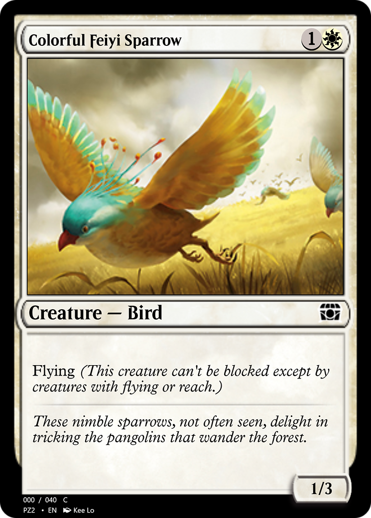 Colorful Feiyi Sparrow Card Image