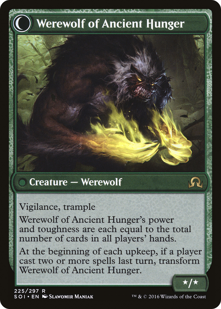 Sage of Ancient Lore // Werewolf of Ancient Hunger Card Image