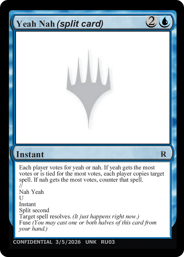 Nah Yeah Magic: The Gathering card