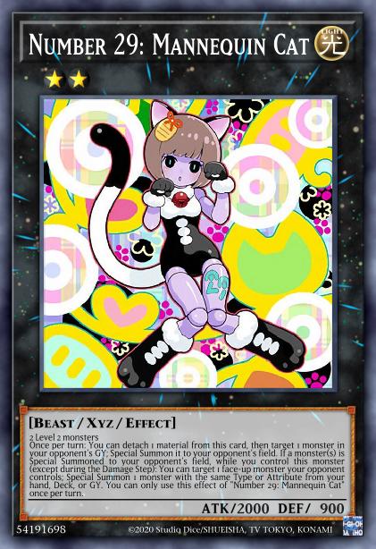Number 29: Mannequin Cat Card Image