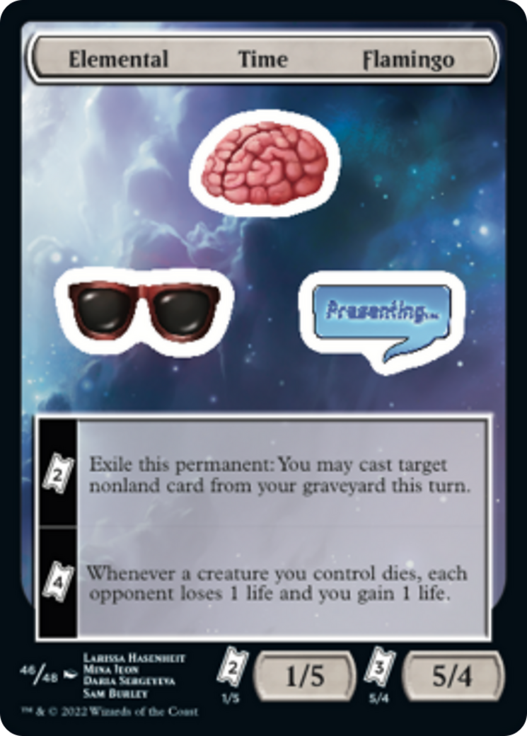 Elemental Time Flamingo Card Image