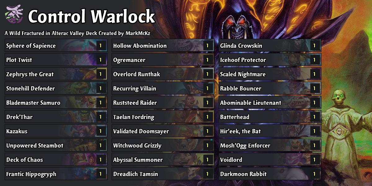 Drek'Thar Deck of Chaos! - Fractured in Alterac Valley Hearthstone ...