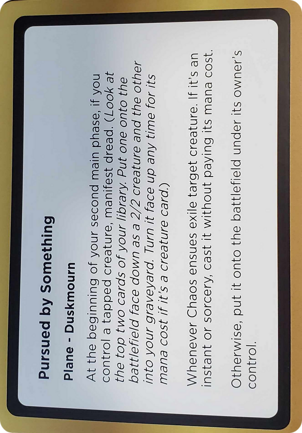 Pursued by Something Card Image