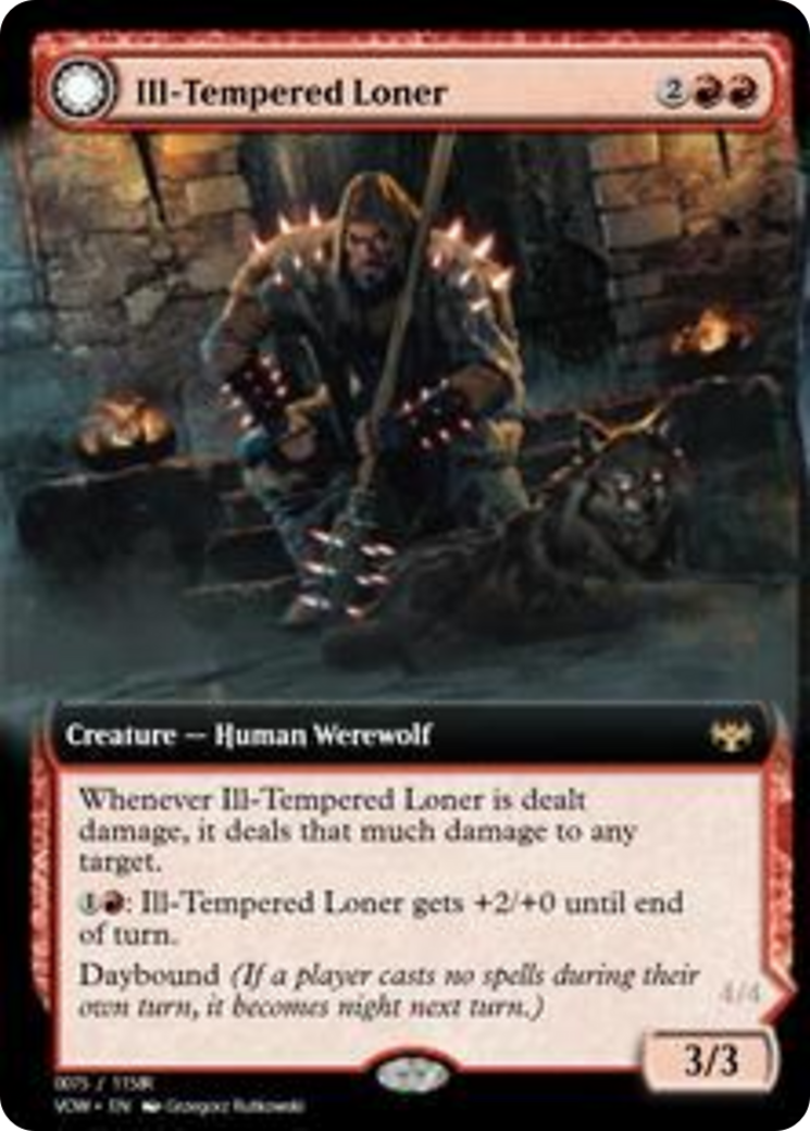 Ill-Tempered Loner // Howlpack Avenger Card Image