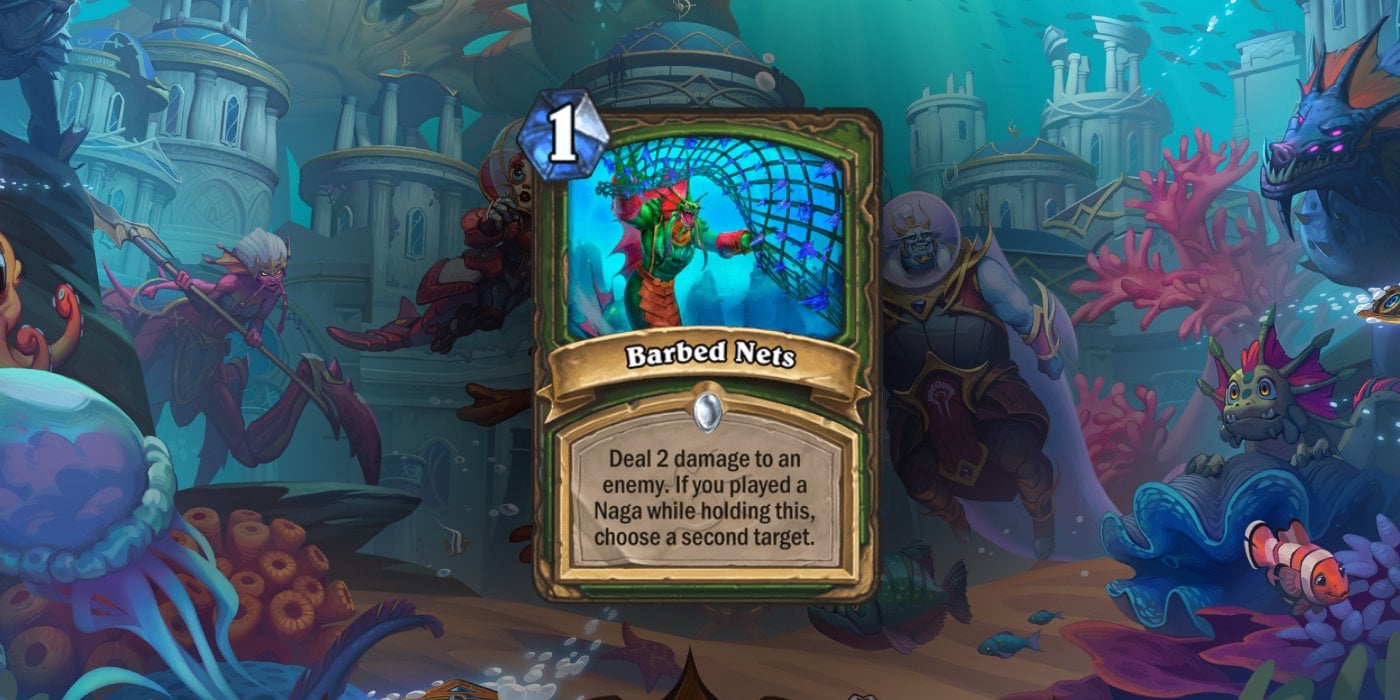 Barbed Nets is a New Hunter Card in Hearthstone's Voyage to the Sunken City Expansion