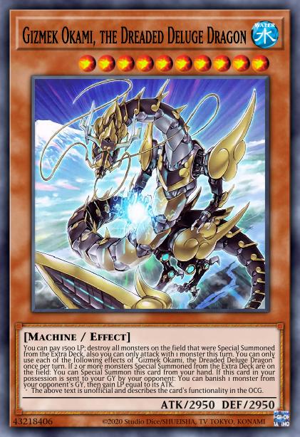 Gizmek Okami, the Dreaded Deluge Dragon Card Image