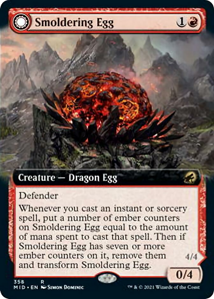 Smoldering Egg // Ashmouth Dragon Card Image
