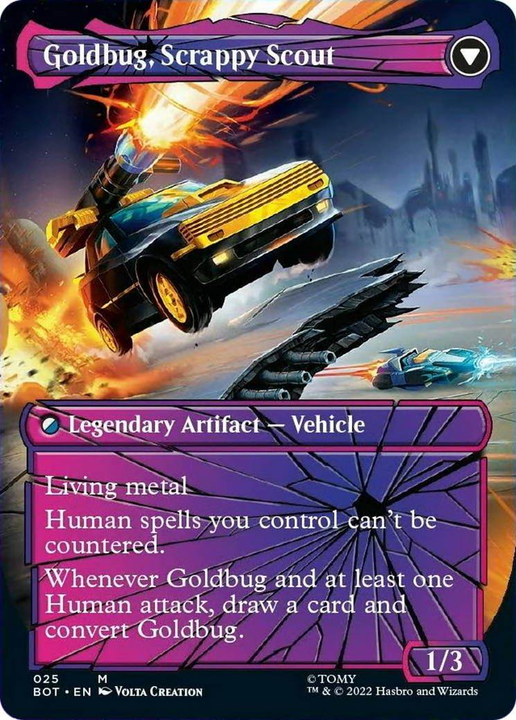 Goldbug, Humanity's Ally // Goldbug, Scrappy Scout Card Image
