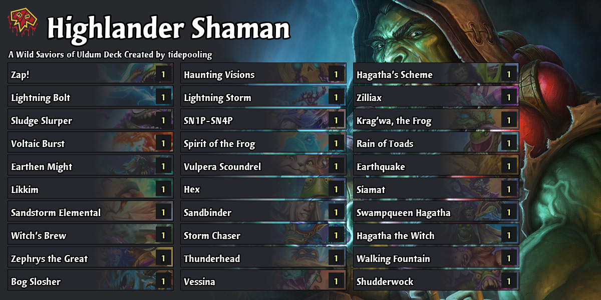 Highlander Shaman - Saviors of Uldum Hearthstone Decks - Out of Games