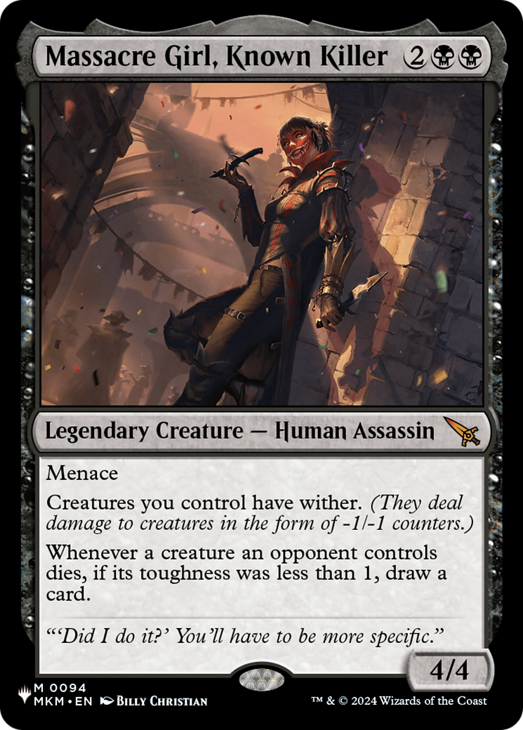 Massacre Girl, Known Killer Card Image