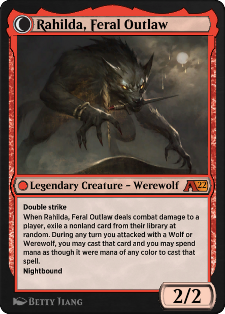 Rahilda, Wanted Cutthroat // Rahilda, Feral Outlaw Card Image