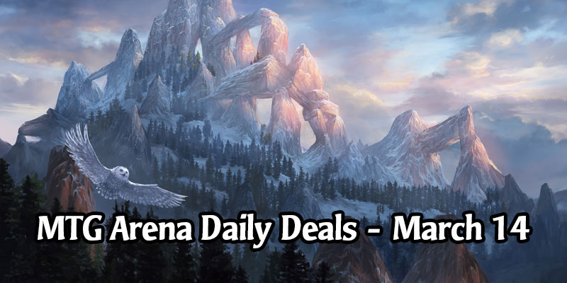 Daily Store Deals in MTG Arena for March 14, 2020 - 33% Off Snow-Covered Mountain Secret Lair Sleeve