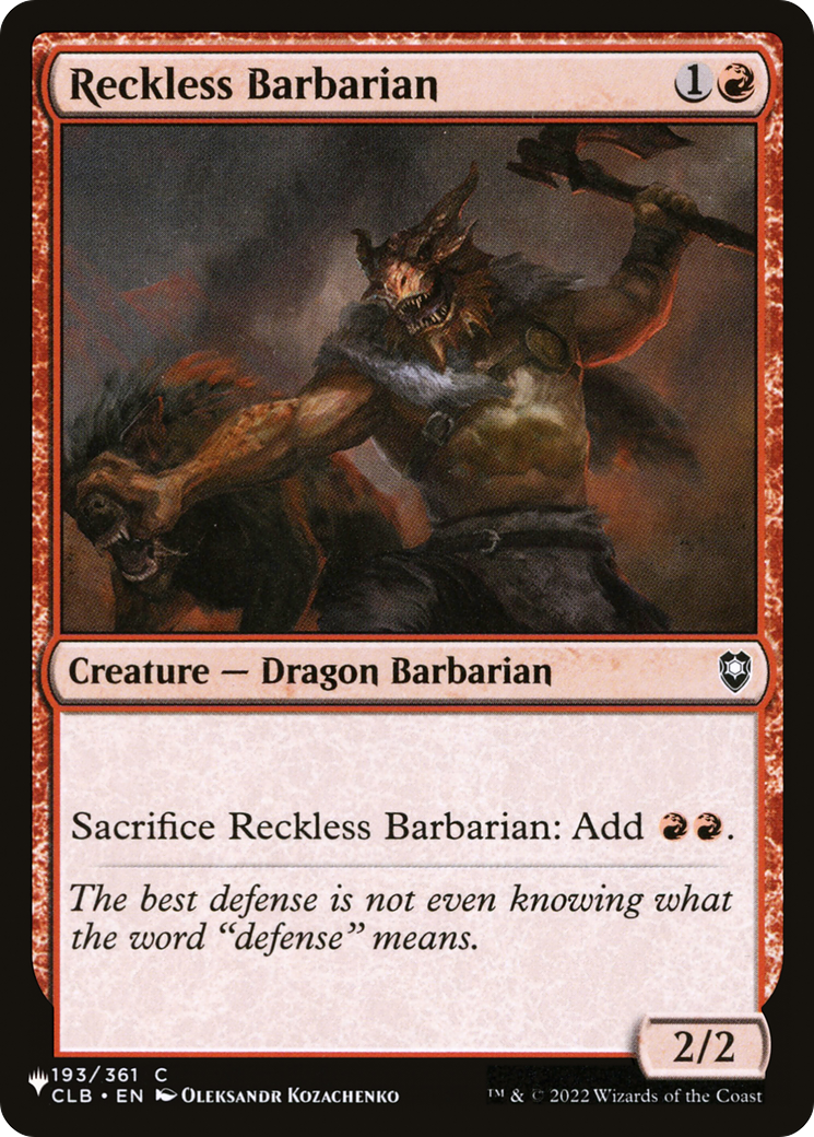 Reckless Barbarian Card Image