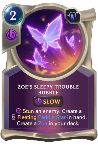Zoe's Sleepy Trouble Bubble Card Image