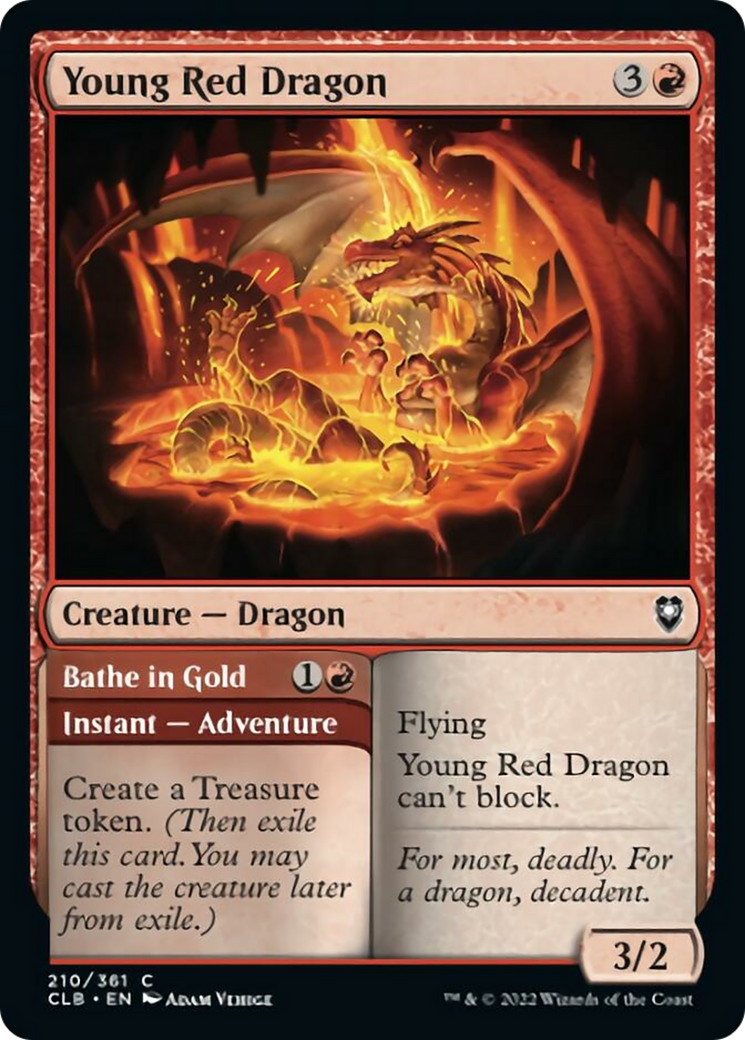 Young Red Dragon // Bathe in Gold Card Image